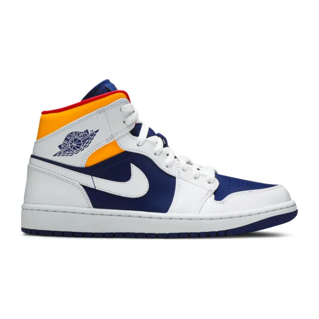 AJ 1 Mid White Deep Royal Blue