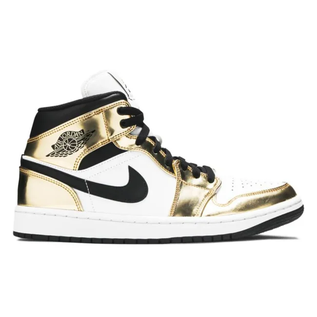 AJ 1 Mid Se White Metallic Gold