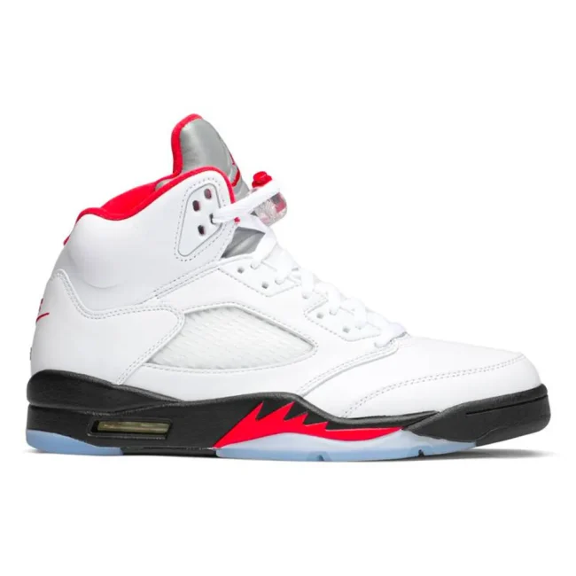 Aj 5 Retro Fire Red Silver Tongue