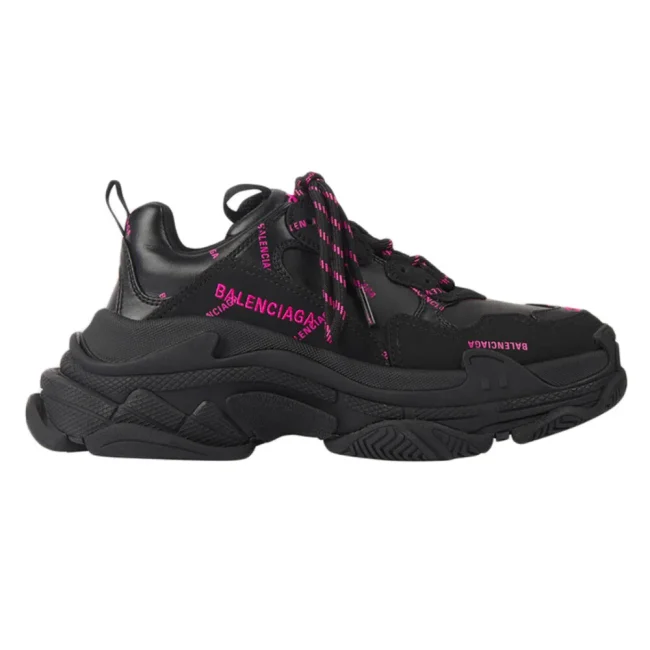 Balen Allover Logo Triple S Black/pink