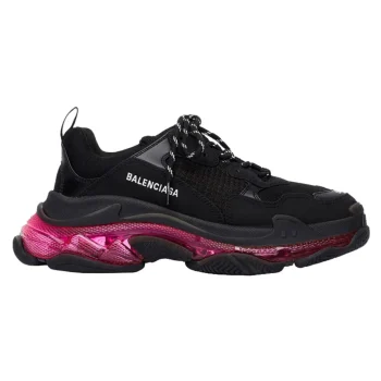 Balen Triple S Clear Sole Black/pink Neon