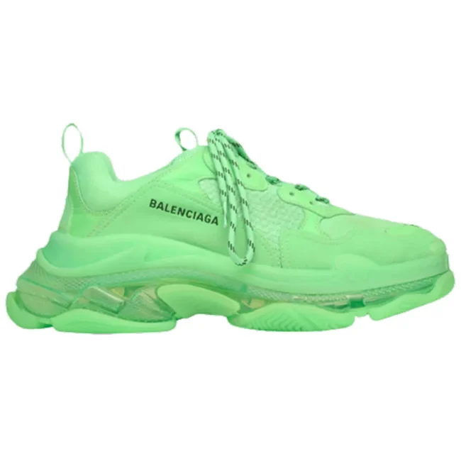 Balen Triple S Clear Sole Neon Green