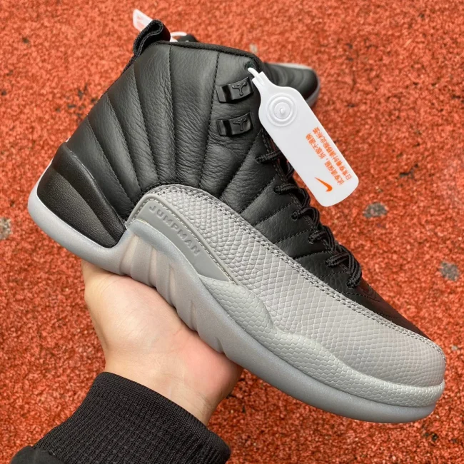 AJ 12 Retro Black Wolf Grey