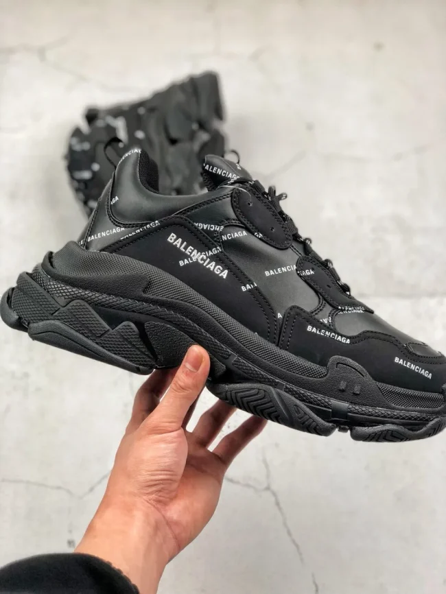 Balen Allover Logo Triple S Black