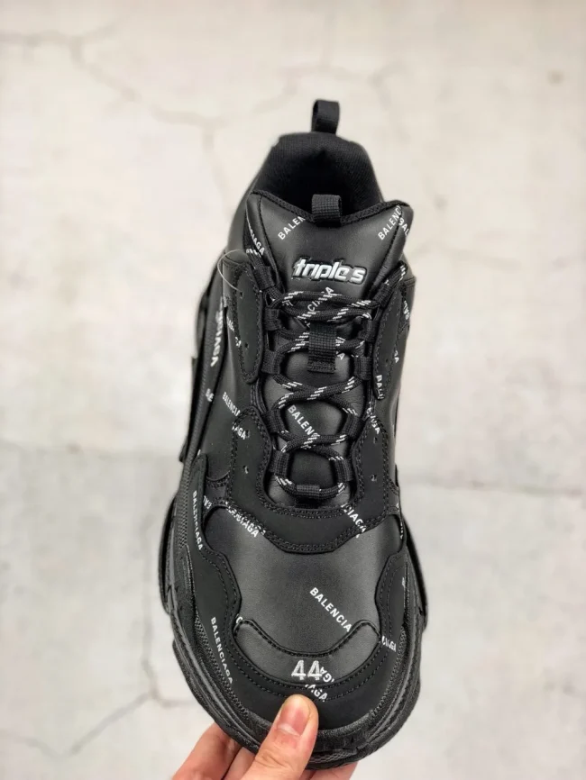 Balen Allover Logo Triple S Black