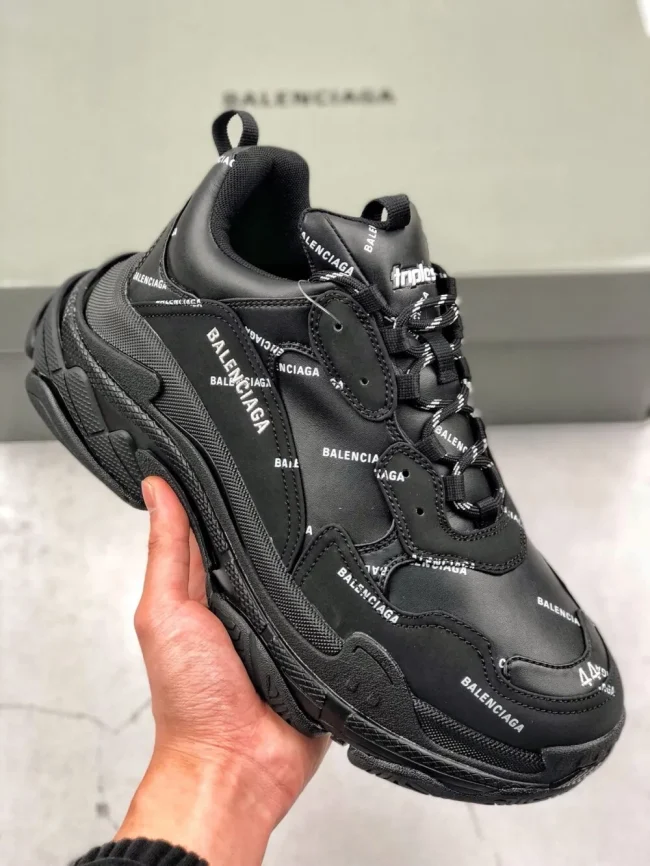 Balen Allover Logo Triple S Black