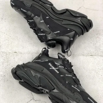 Balen Allover Logo Triple S Black