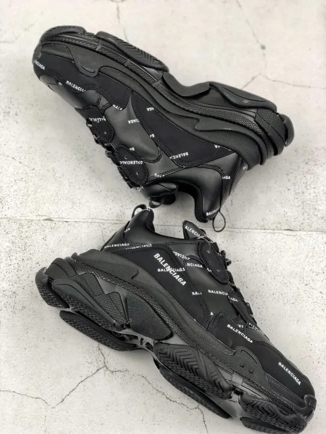 Balen Allover Logo Triple S Black