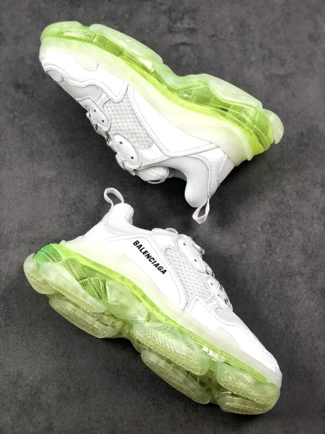 Balen Triple S Clear Sole White/fluo Yellow