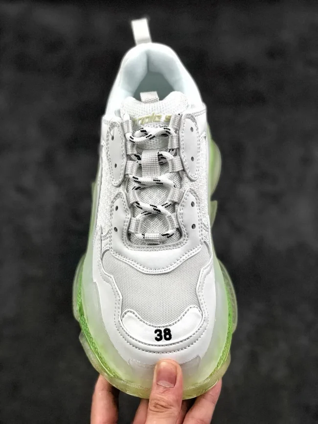 Balen Triple S Clear Sole White/fluo Yellow