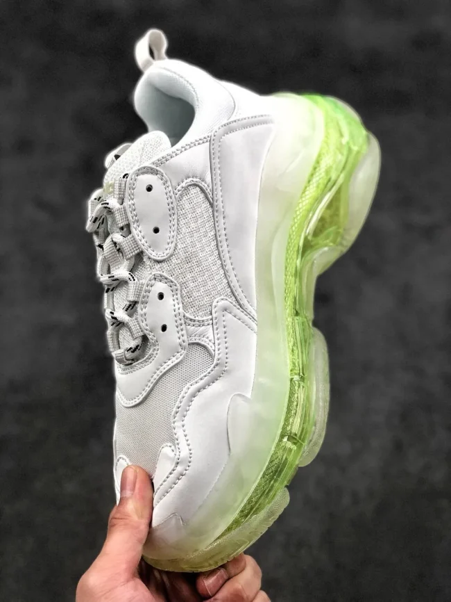 Balen Triple S Clear Sole White/fluo Yellow