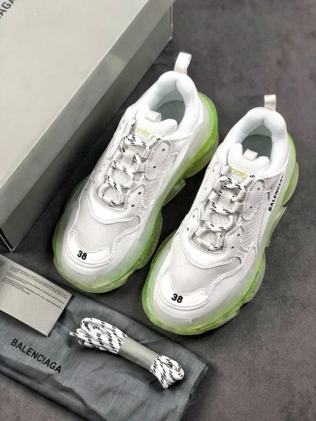 Balen Triple S Clear Sole White/fluo Yellow