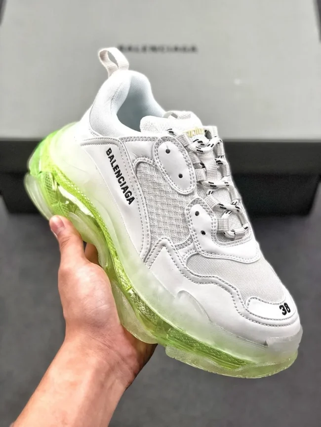 Balen Triple S Clear Sole White/fluo Yellow