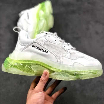 Balen Triple S Clear Sole White/fluo Yellow