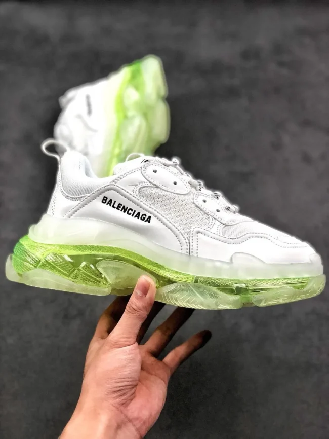 Balen Triple S Clear Sole White/fluo Yellow