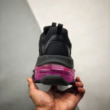 Balen Triple S Clear Sole Black/pink Neon