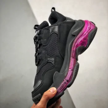 Balen Triple S Clear Sole Black/pink Neon