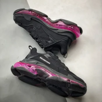 Balen Triple S Clear Sole Black/pink Neon