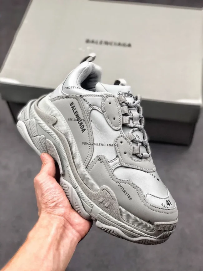 Balen Allover Logo Triple S Gray