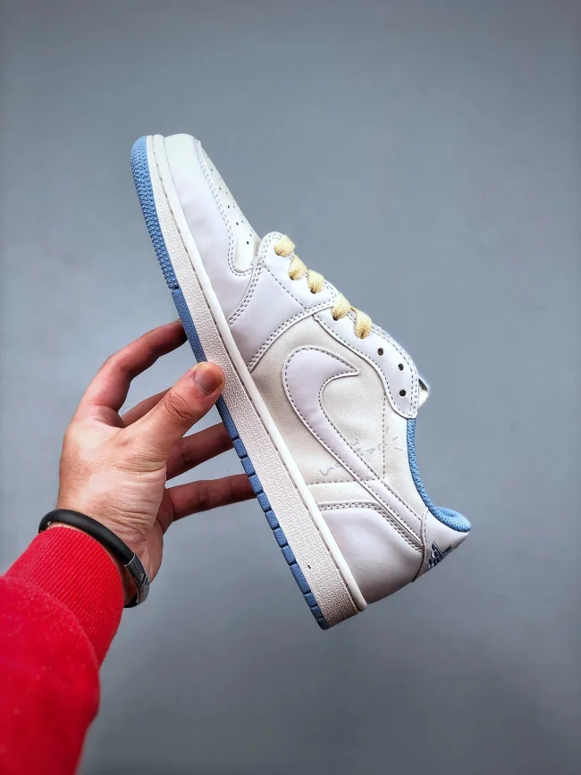 Fragment Design X Tscott X AJ 1 Retro Low Og Sp White Blue