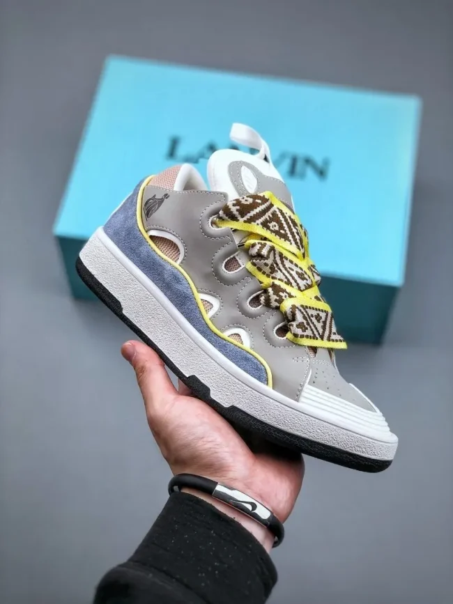 Lanvin Curb Sneakers Grey White Blue