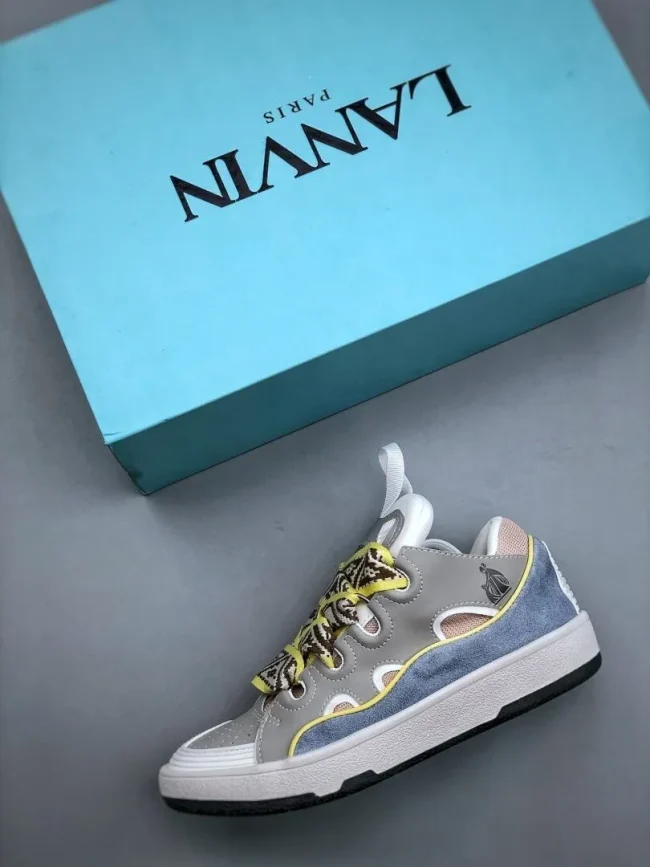 Lanvin Curb Sneakers Grey White Blue