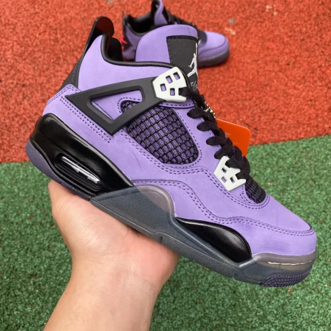 Tscott X AJ 4 Retro Purple Suede - Black Midsole