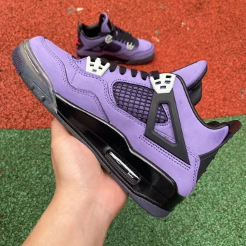 Tscott X AJ 4 Retro Purple Suede - Black Midsole