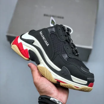 Balen Triple S Mule Black, White And Red