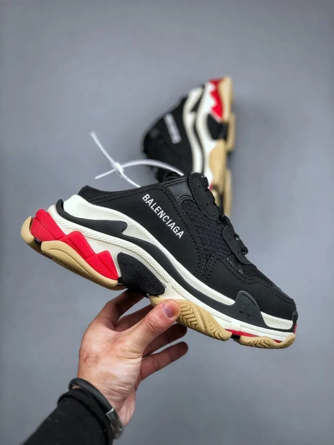 Balen Triple S Mule Black, White And Red