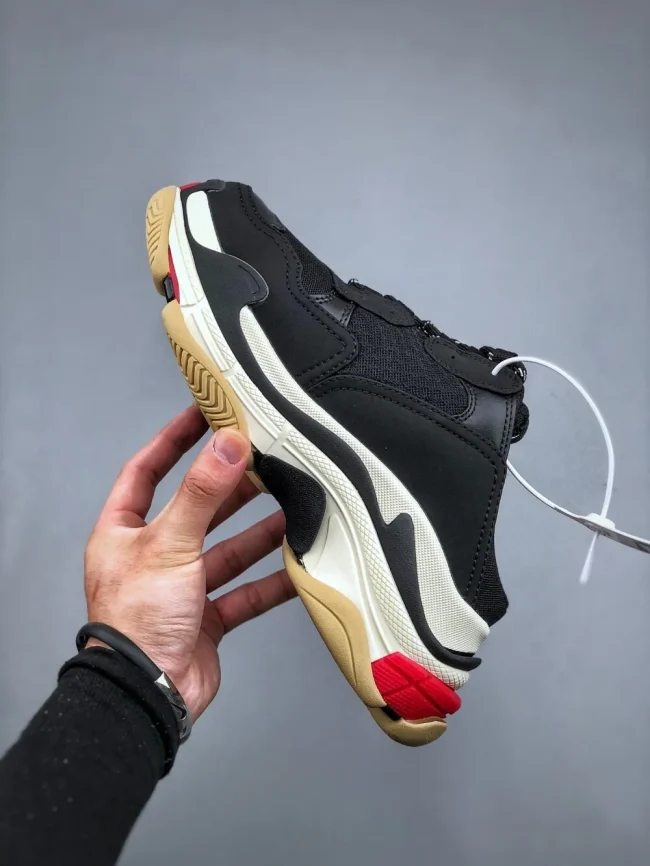 Balen Triple S Mule Black, White And Red