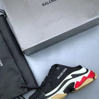 Balen Triple S Mule Black, White And Red