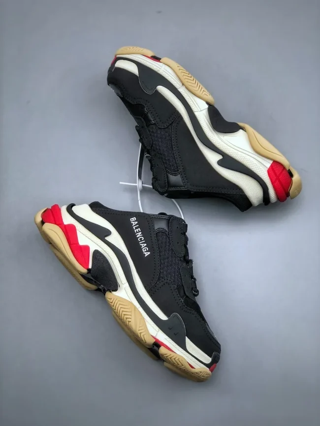 Balen Triple S Mule Black, White And Red