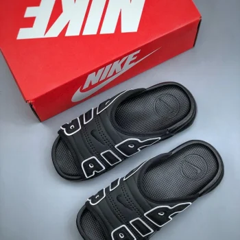 Air More Uptempo Slide Black - Grey Sole