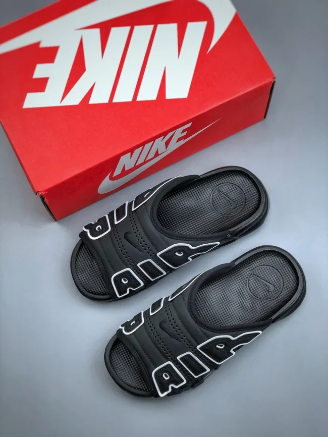 Air More Uptempo Slide Black - Grey Sole