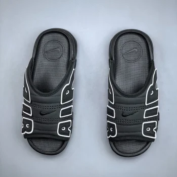 Air More Uptempo Slide Black - Grey Sole