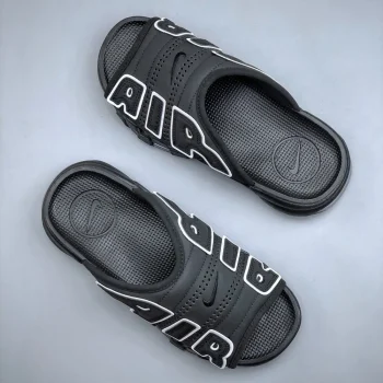 Air More Uptempo Slide Black - Grey Sole