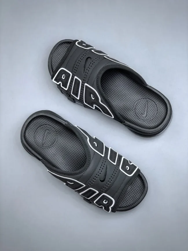 Air More Uptempo Slide Black - Grey Sole