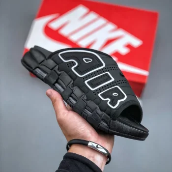 Air More Uptempo Slide Black - Grey Sole