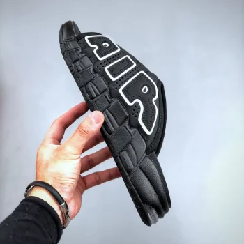 Air More Uptempo Slide Black - Grey Sole