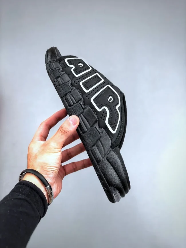 Air More Uptempo Slide Black - Grey Sole