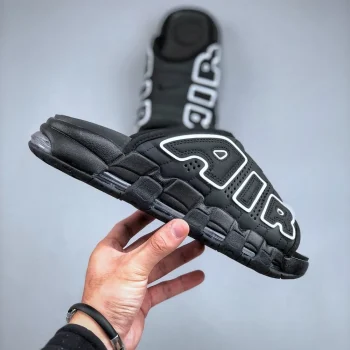 Air More Uptempo Slide Black - Grey Sole