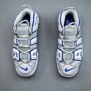 Air More Uptempo Embossed White Royal Blue