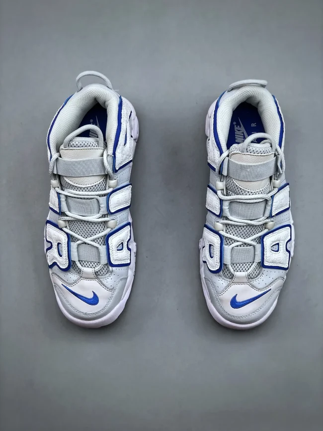 Air More Uptempo Embossed White Royal Blue