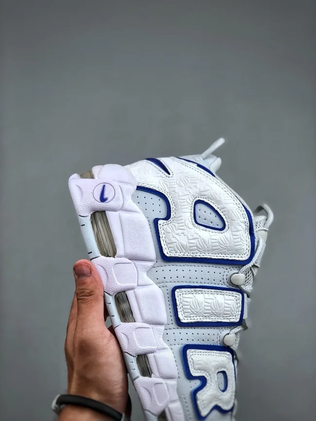 Air More Uptempo Embossed White Royal Blue