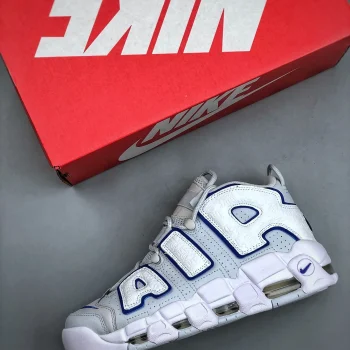 Air More Uptempo Embossed White Royal Blue