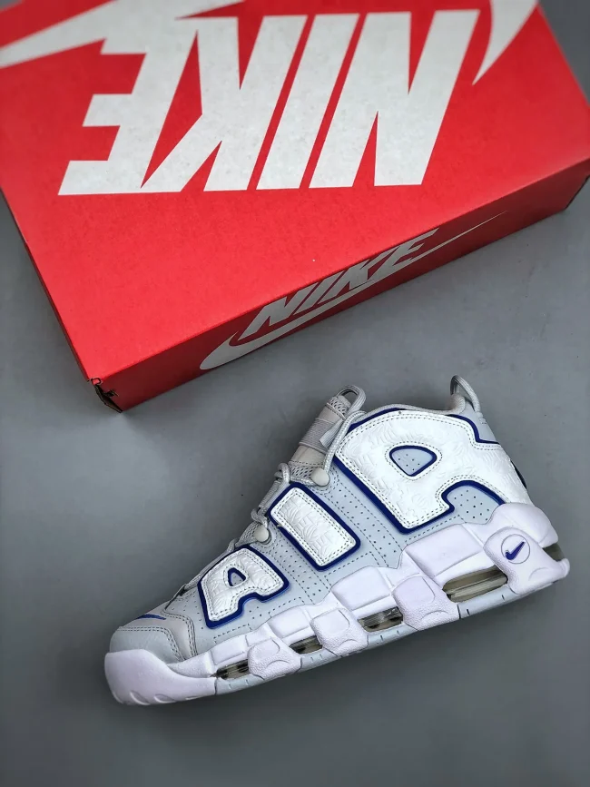 Air More Uptempo Embossed White Royal Blue