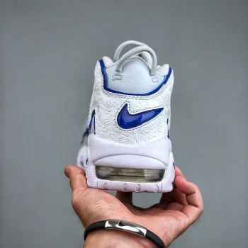 Air More Uptempo Embossed White Royal Blue