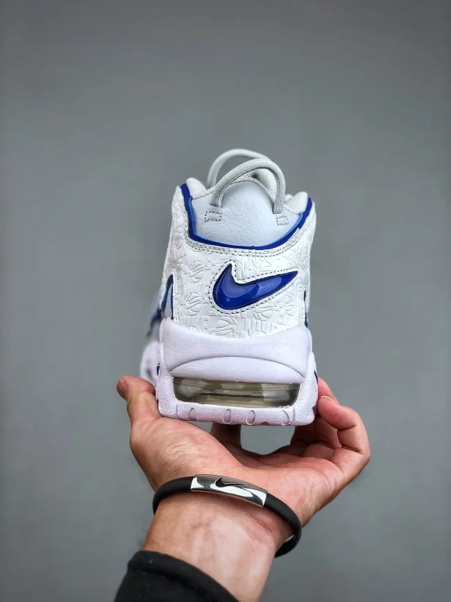 Air More Uptempo Embossed White Royal Blue