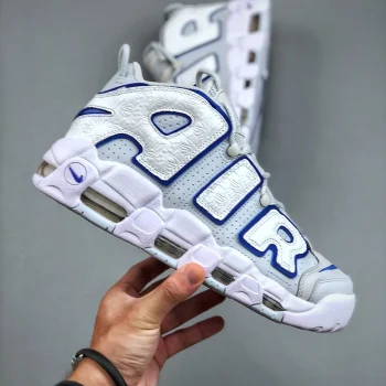 Air More Uptempo Embossed White Royal Blue